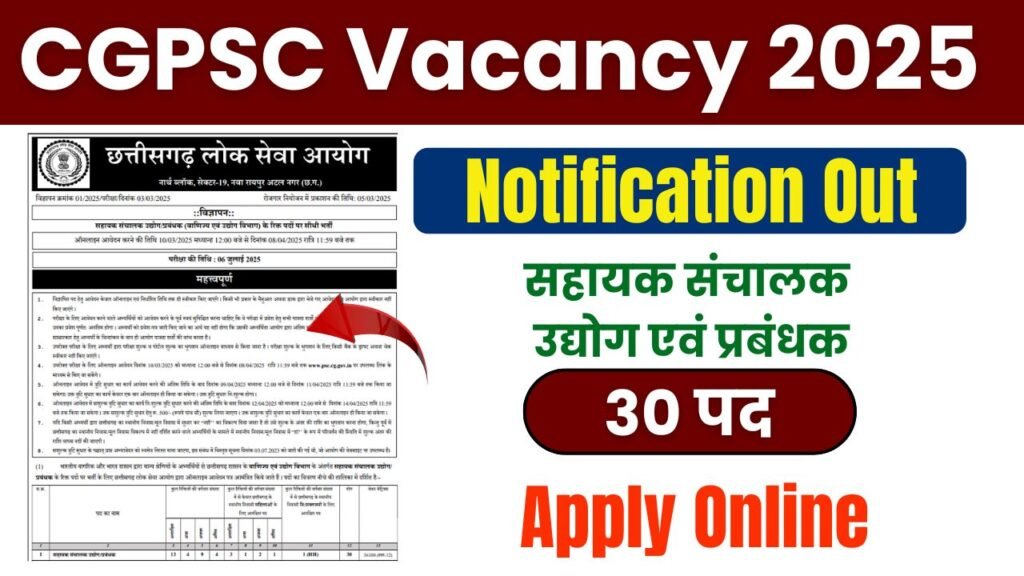 CGPSC New Vacancy 2025