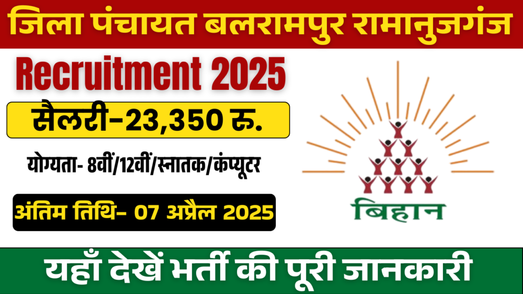 District Panchayat Balrampur Recruitment 2025
