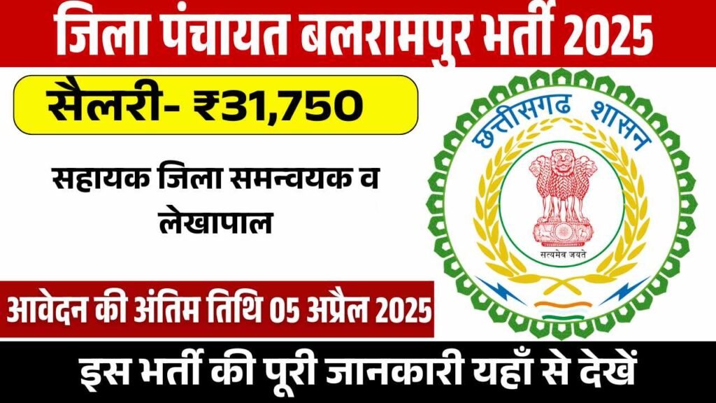 Zila Panchayat Balrampur-Rmanujganj Vacancy 2025